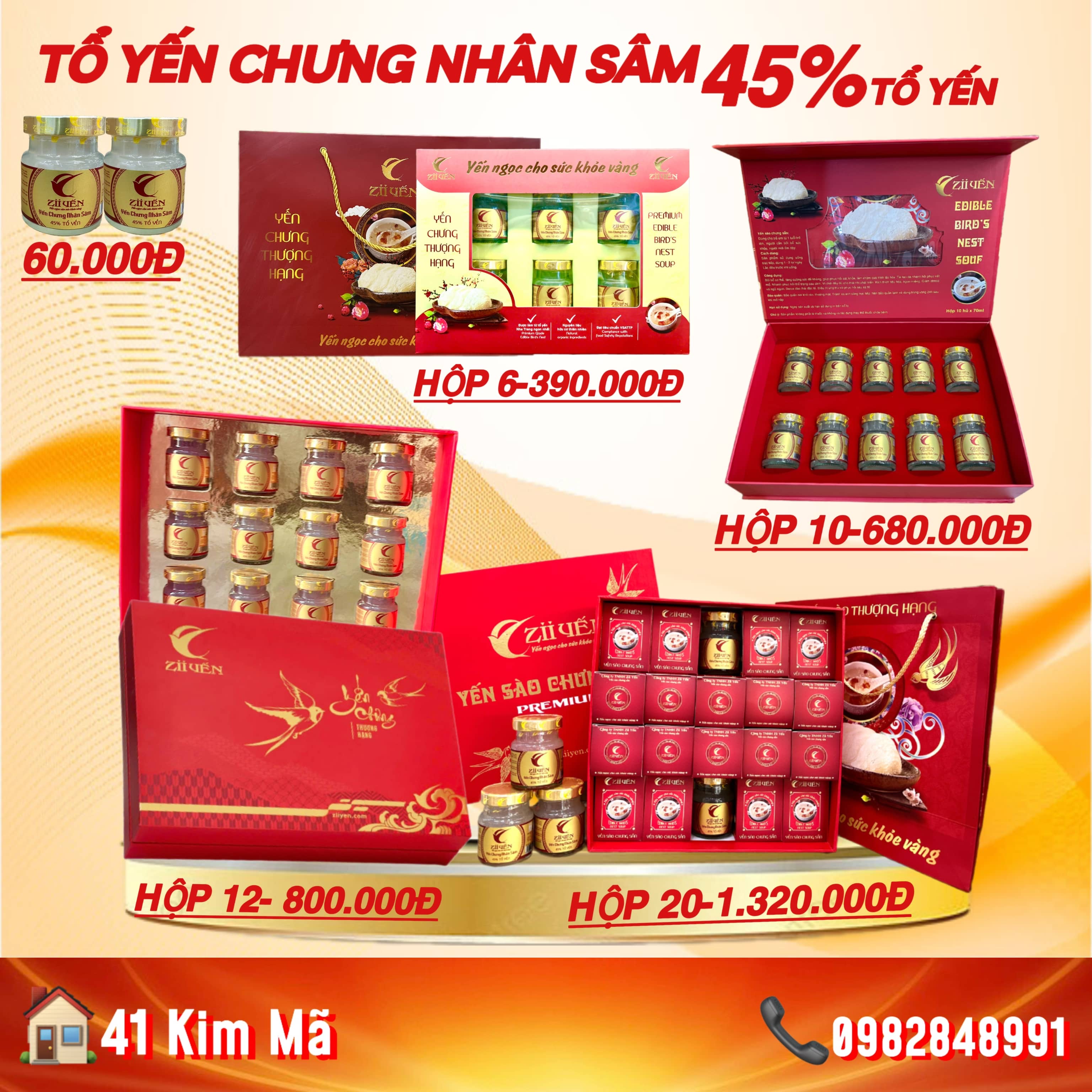 Tổ Yến Nhân Sâm 3000mg Yến