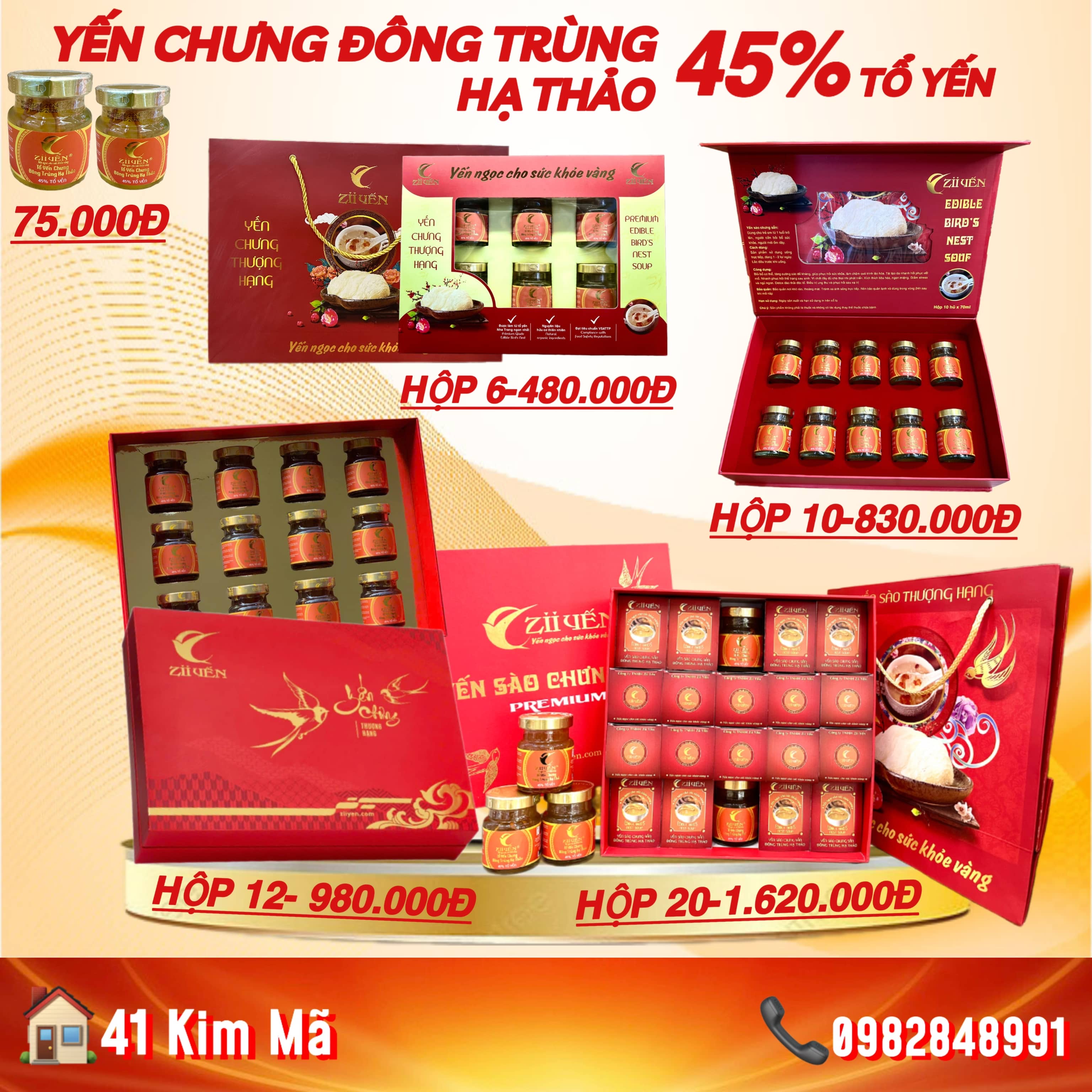 Tổ Yến Đông Trùng Hạ Thảo 3000mg Yến