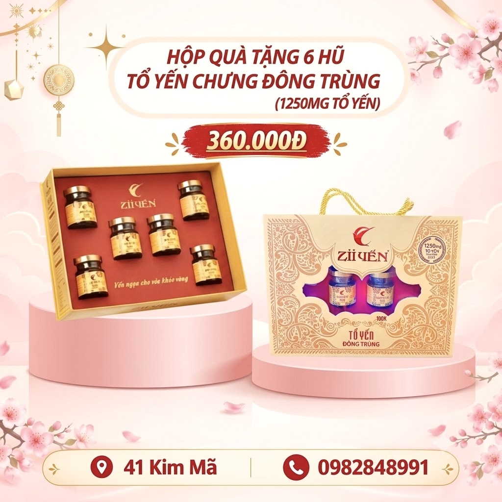 Yến Chưng Đông Trùng Hạ Thảo 1250mg Tổ Yến