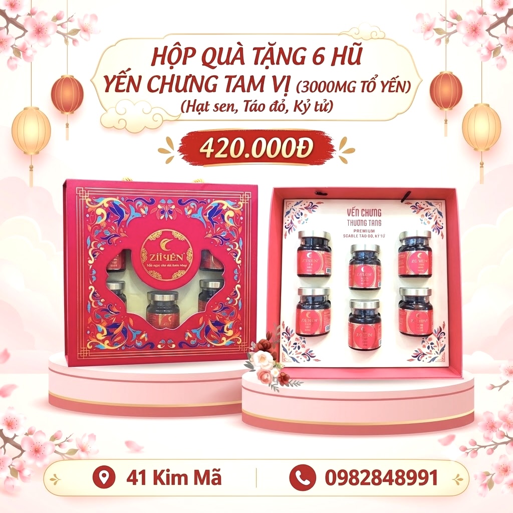 Yến Chưng Tam Vị 3000mg Tổ Yến
