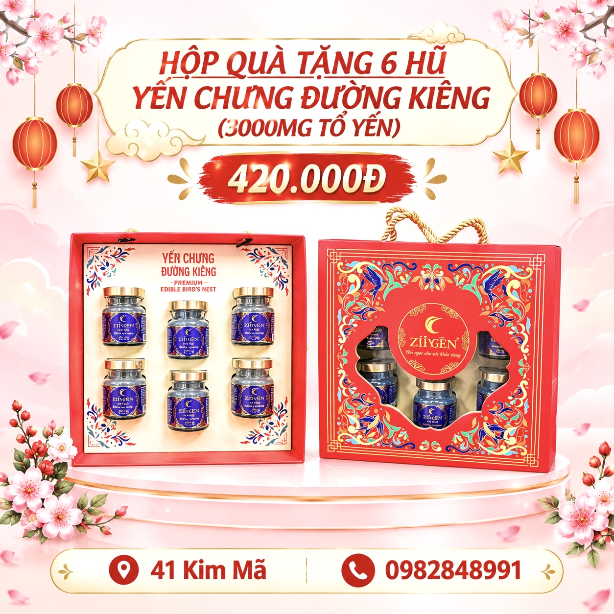 Yến Chưng Đường Kiêng 3000mg Tổ Yến