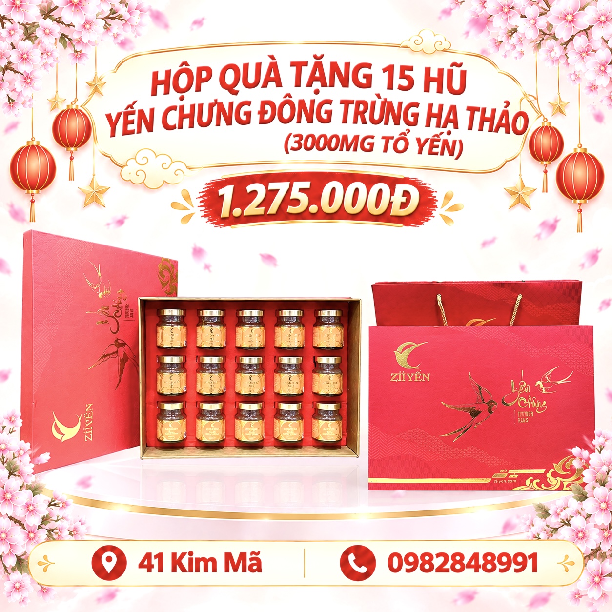 Yến Chưng Đông Trùng Hạ Thảo 3000mg Tổ Yến