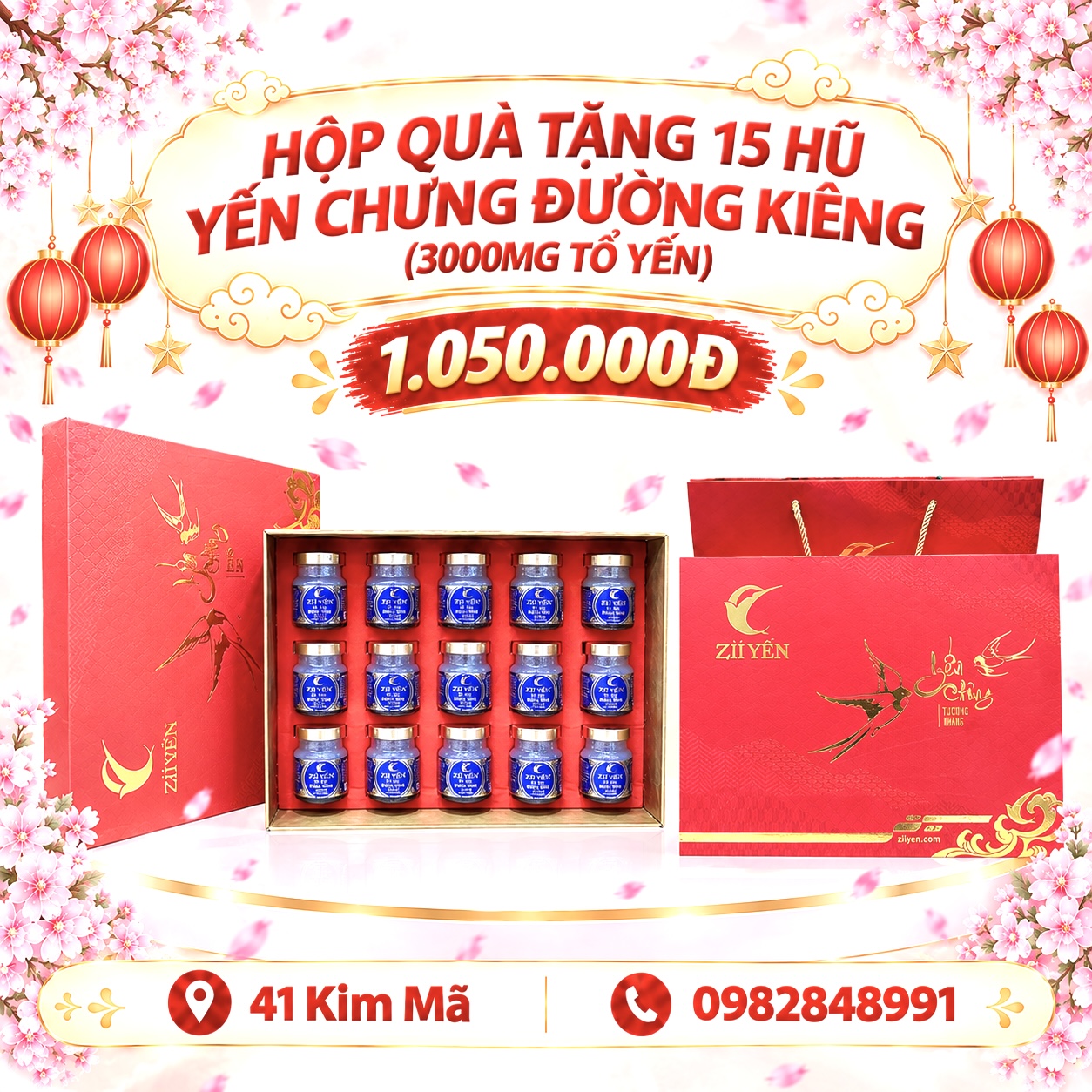 Yến Chưng Đường Kiêng 3000mg Tổ Yến