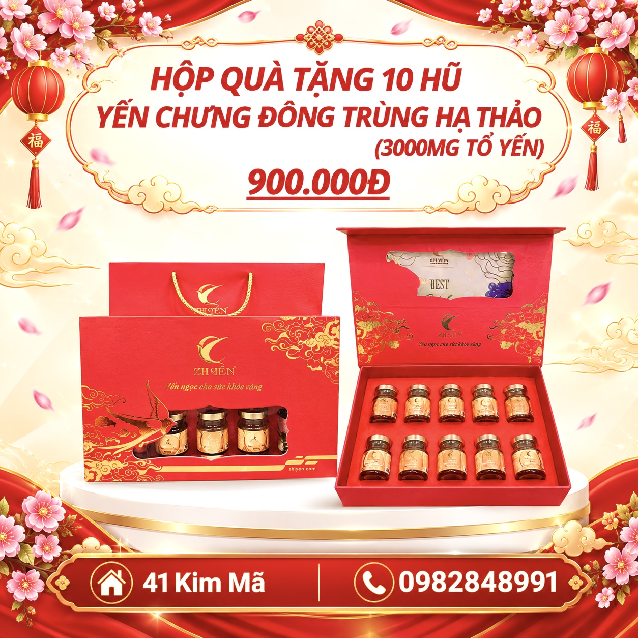 Yến Chưng Đông Trùng Hạ Thảo 3000mg Tổ Yến