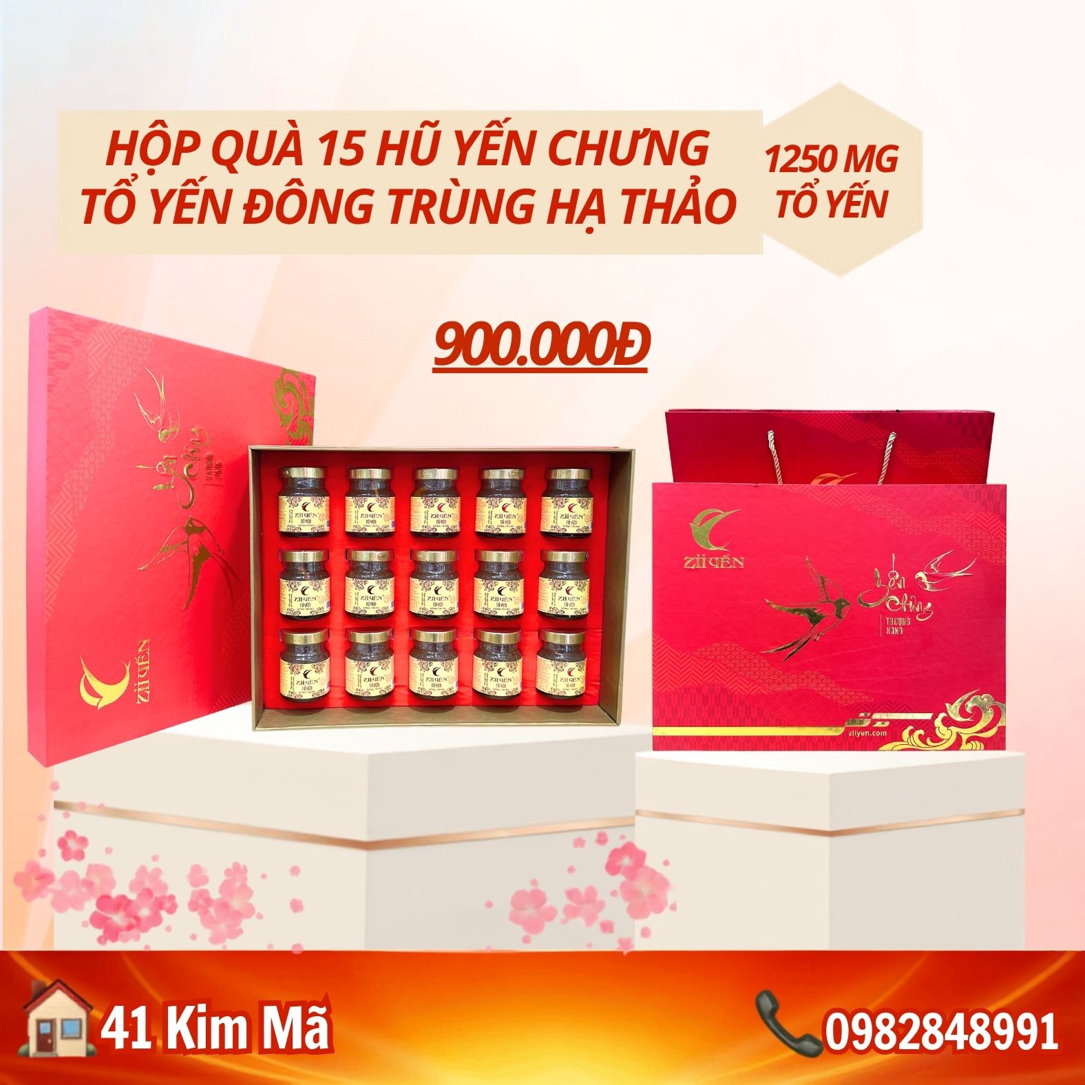 Hộp Quà Tặng 15 Hũ Yến Chưng Thượng Hạng