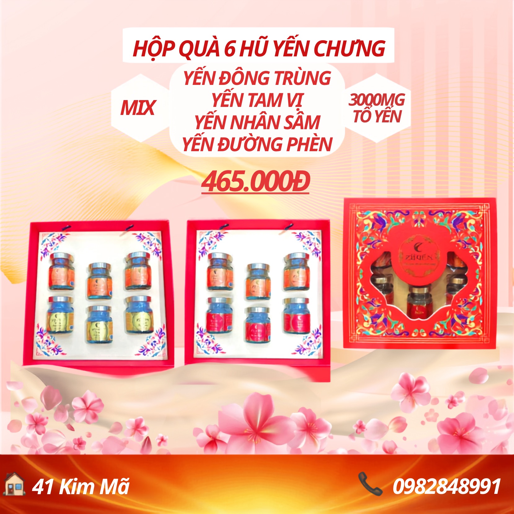 Hộp Quà 6 Hũ Yến Chưng Thượng Hạng Mix Vị