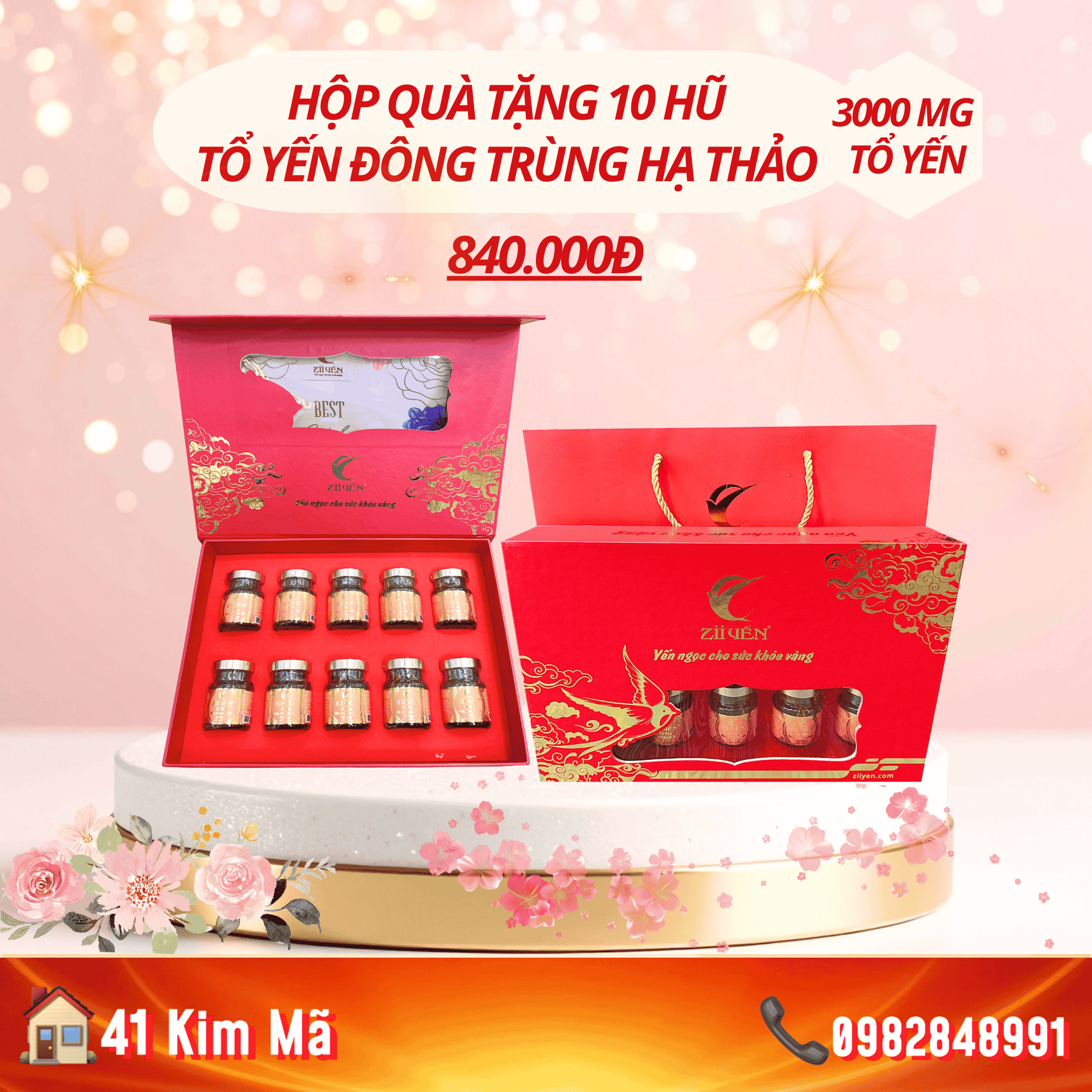 Tổ Yến Đông Trùng Hạ Thảo 3000mg Yến