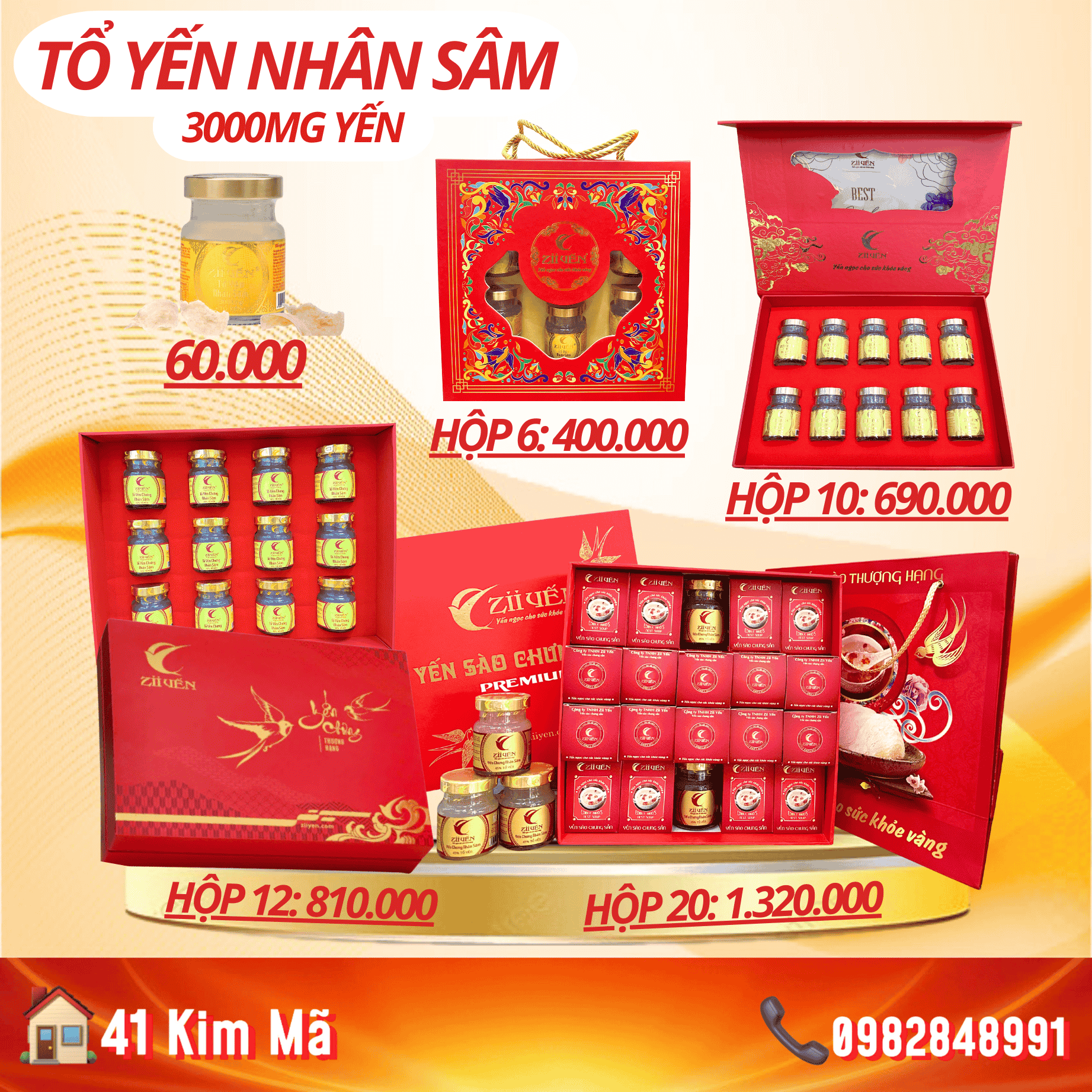 Tổ Yến Nhân Sâm 3000mg Yến