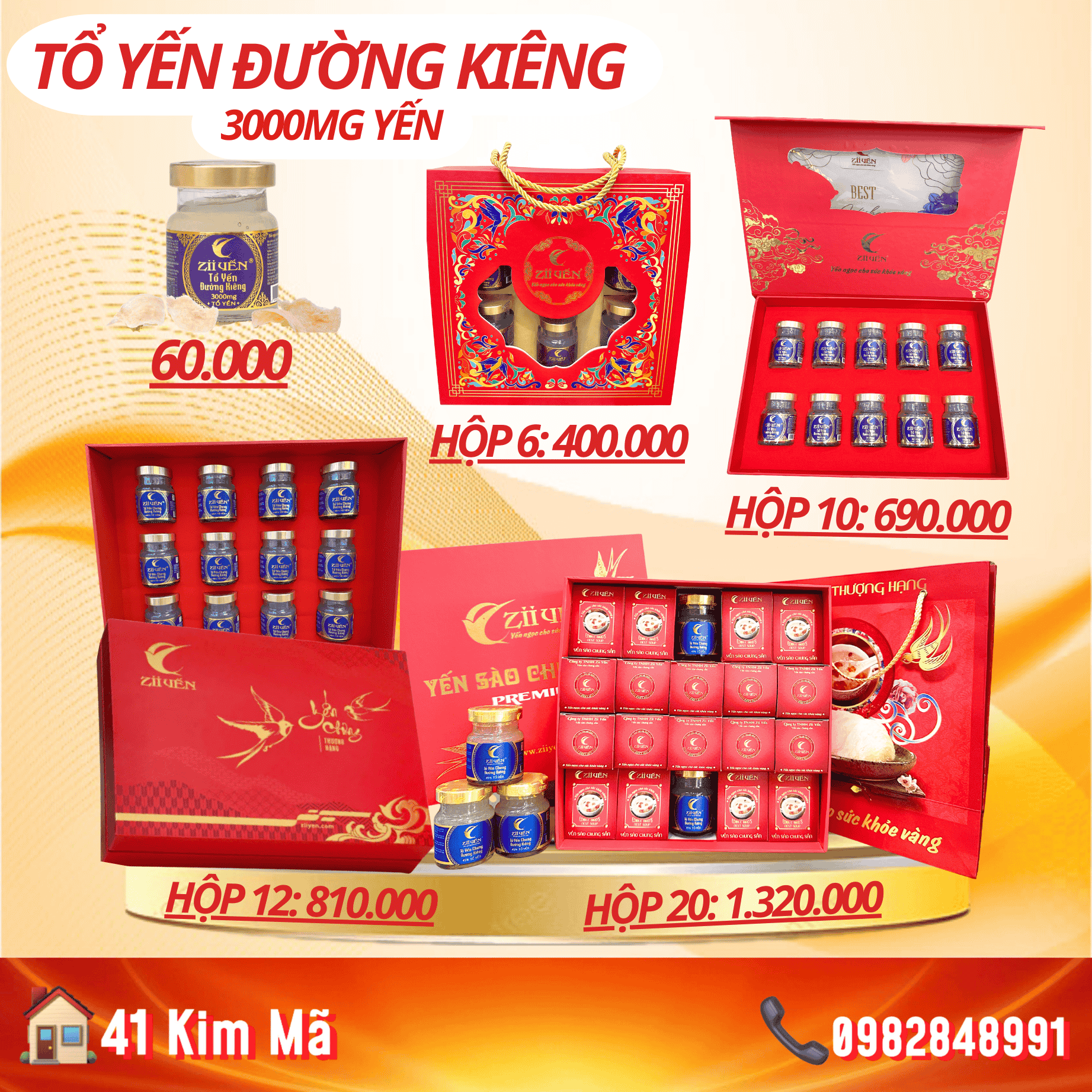 Tổ Yến Đường Kiêng 3000mg Yến