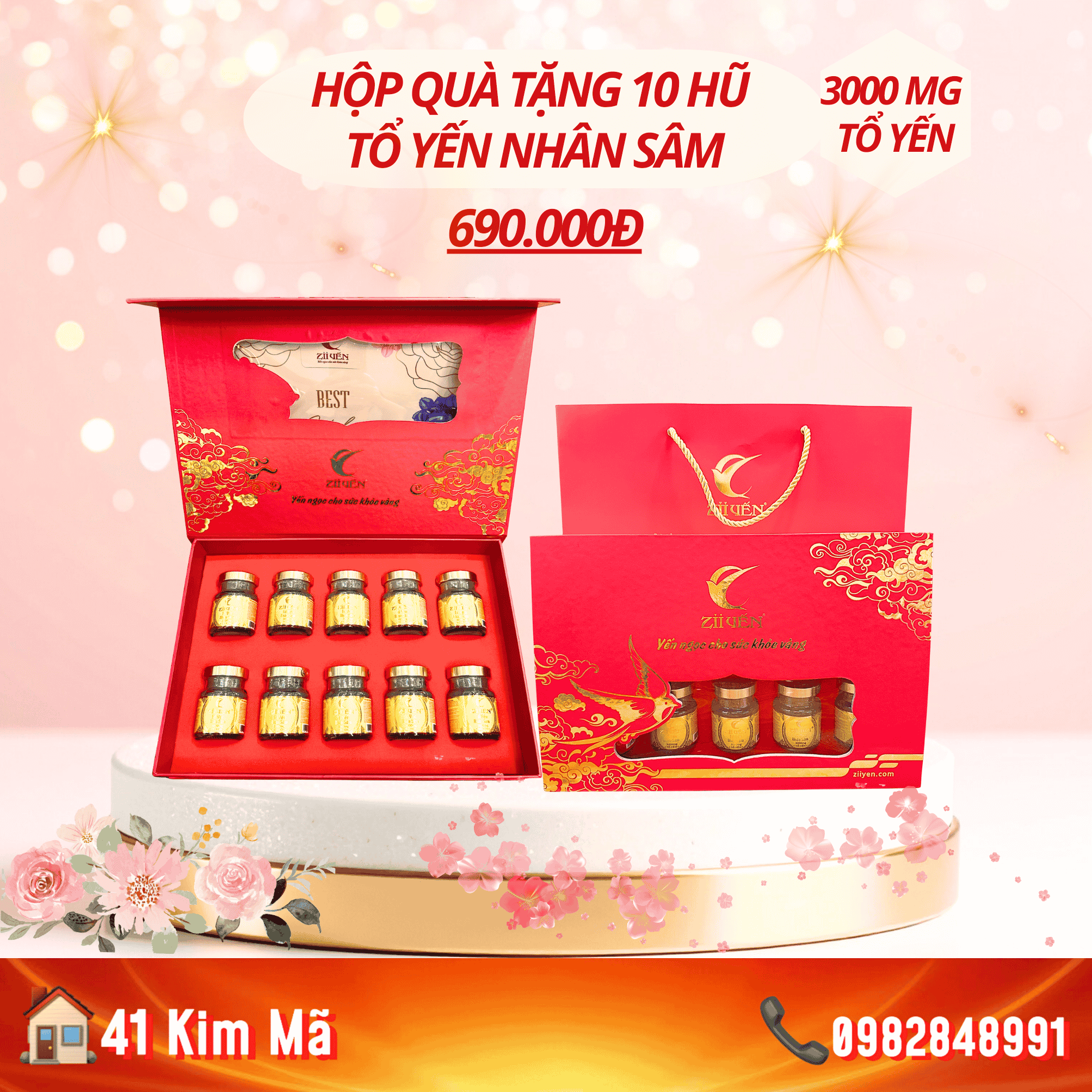 Tổ Yến Nhân Sâm 3000mg Yến