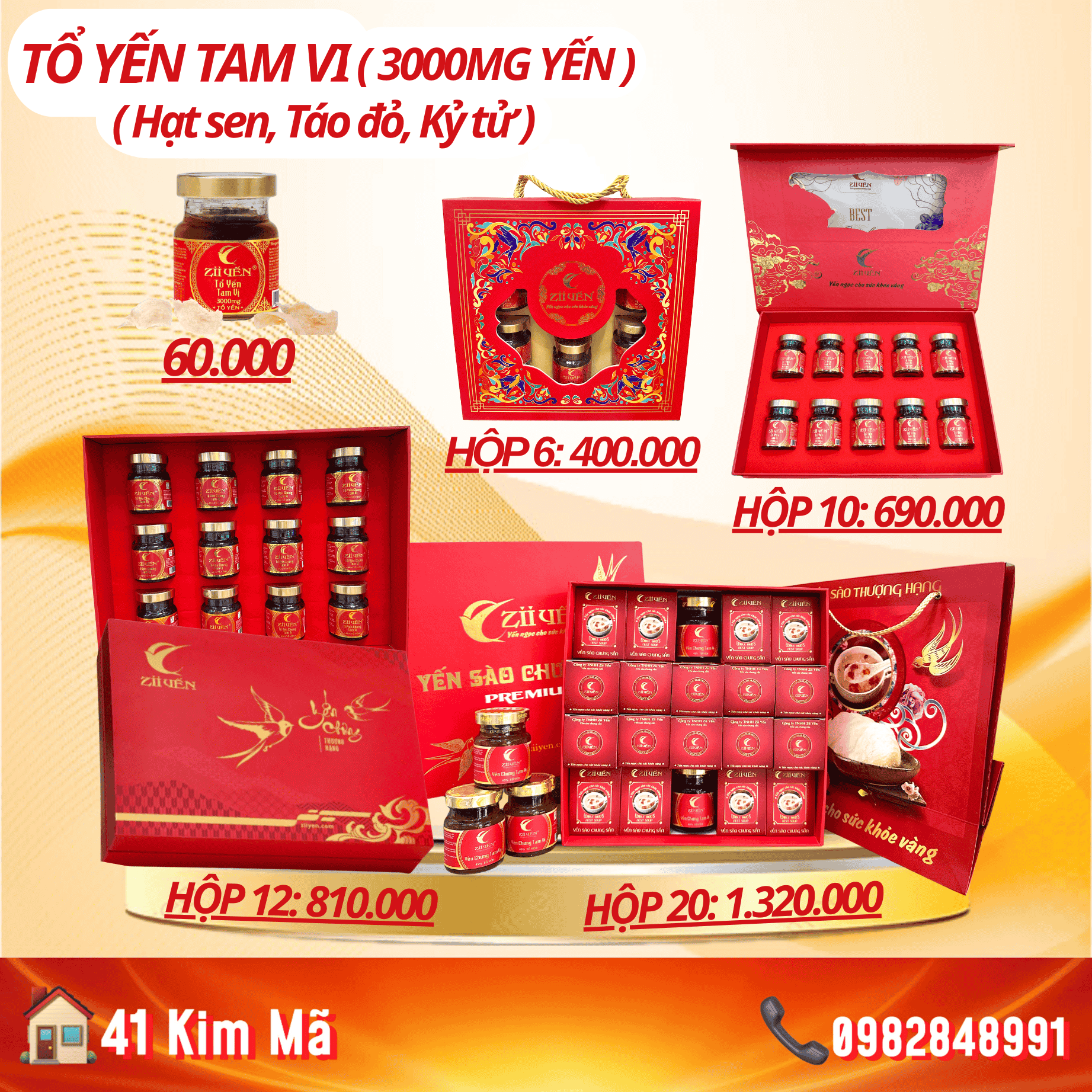 Tổ Yến Tam Vị 3000mg Yến