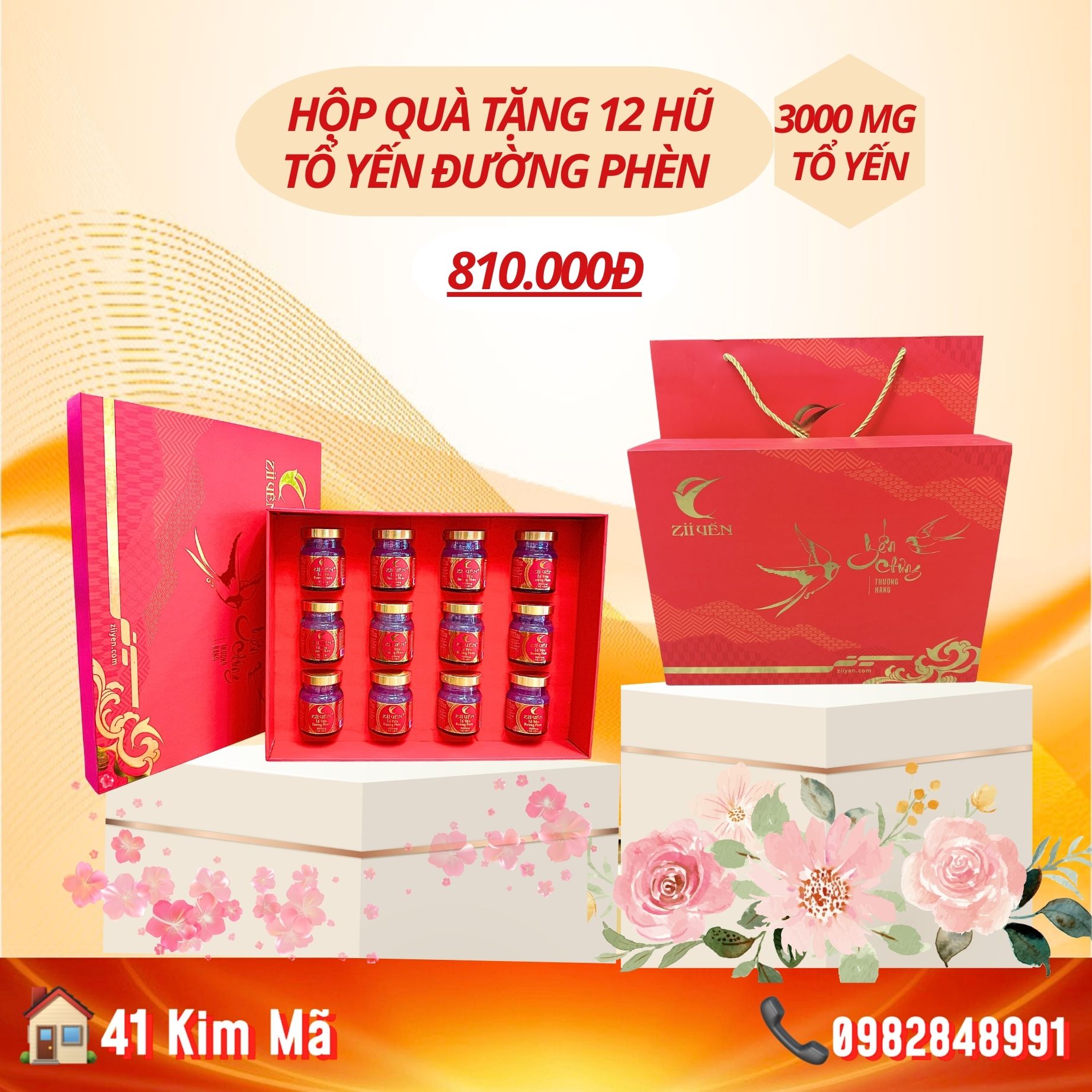 Yến Chưng Đường Phèn 3000mg Tổ Yến