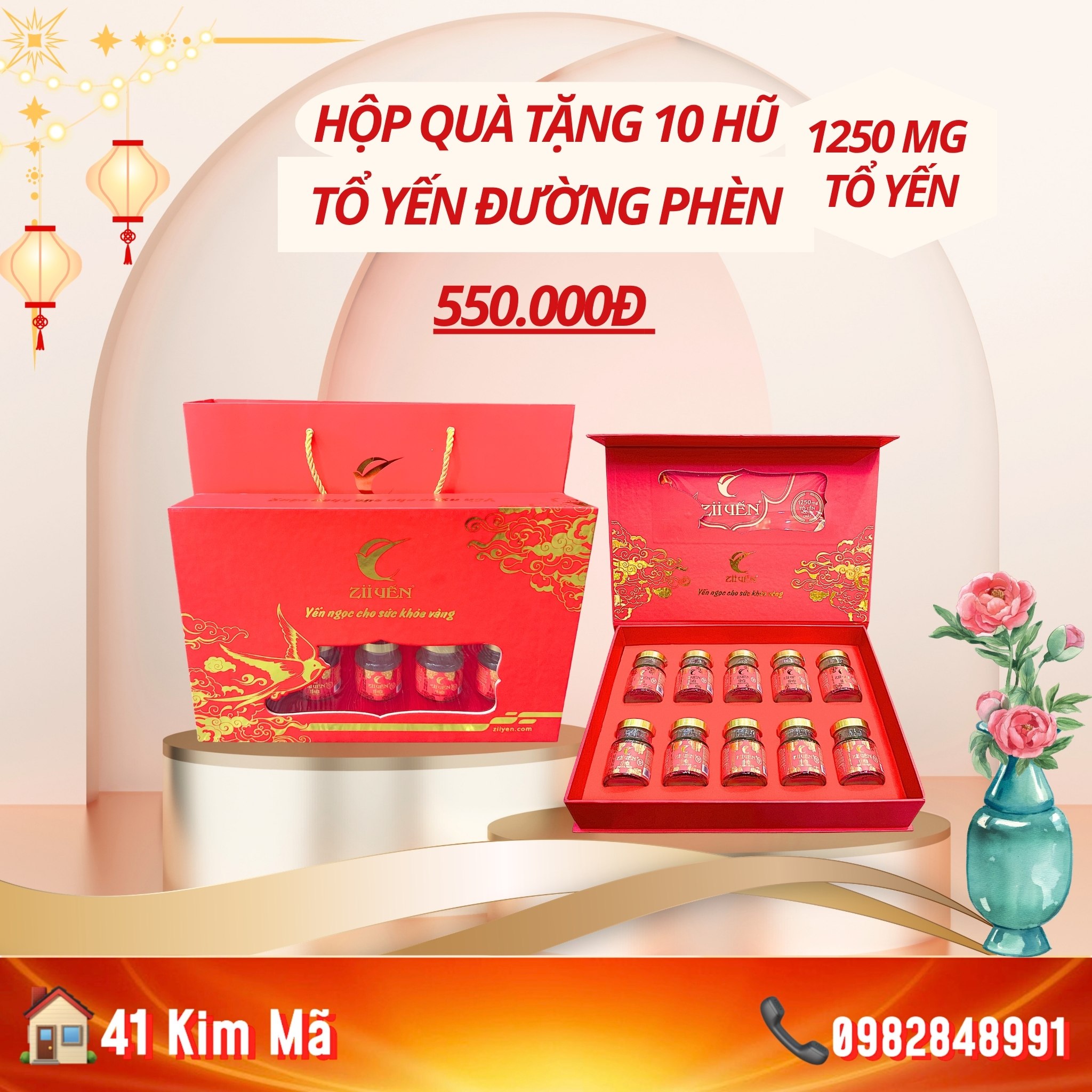 Yến Chưng Đường Phèn 1250mg Tổ Yến