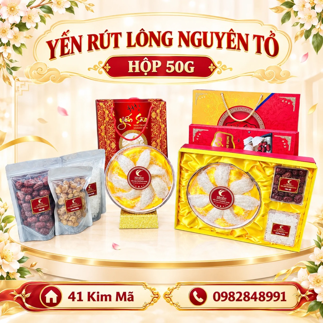 Yến Rút Lông Nguyên Tổ Xuất Khẩu Hộp 50g