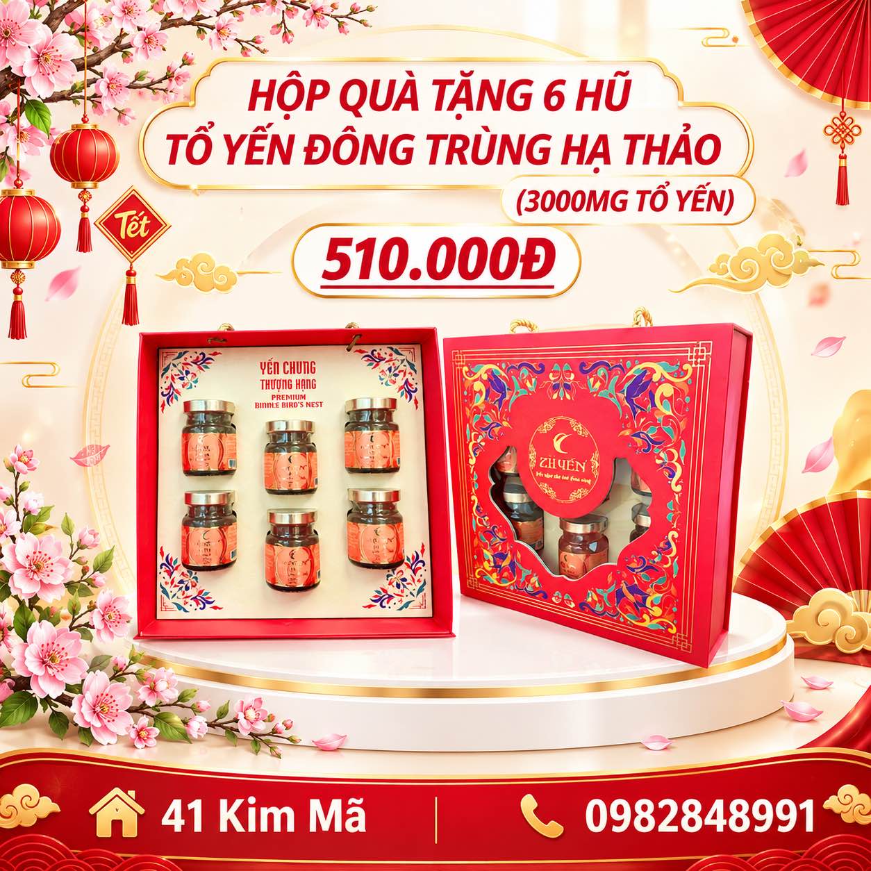 Yến Chưng Đông Trùng Hạ Thảo 3000mg Tổ Yến