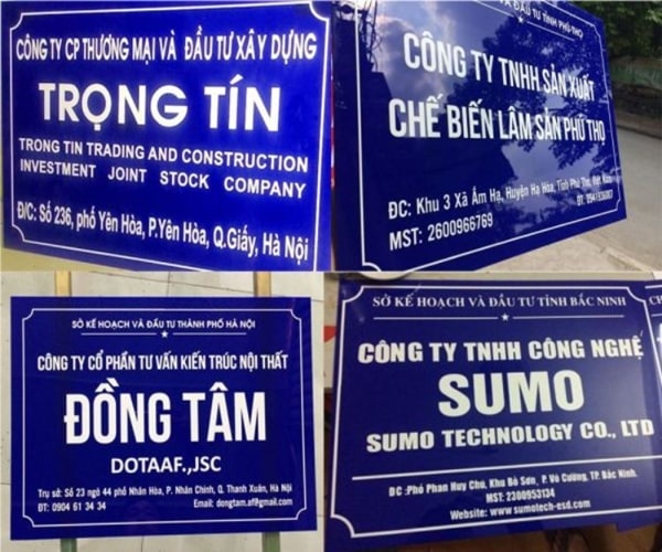 BIỂN HIỆU ALU NỀN XANH DÁN DECAL