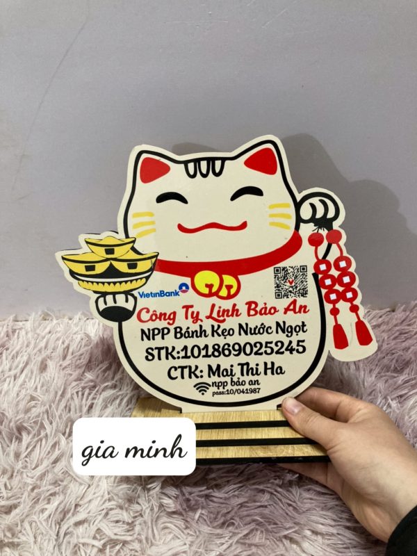 BẢNG MÃ QR CODE - BẢNG ĐỂ BÀN MÈO THẦN TÀI