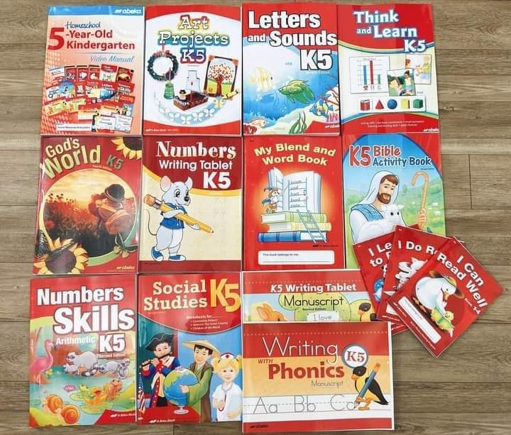 23A. COMBO ABEKA K5 (12q) ( bỏ GỒM VIDEO MANUAL+BIBLE+GOD WORD) - PHUN