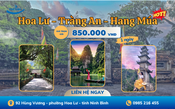 Cố Đô Hoa Lư - Tràng An - Hang Múa | Tour Ninh Bình 1 ngày
