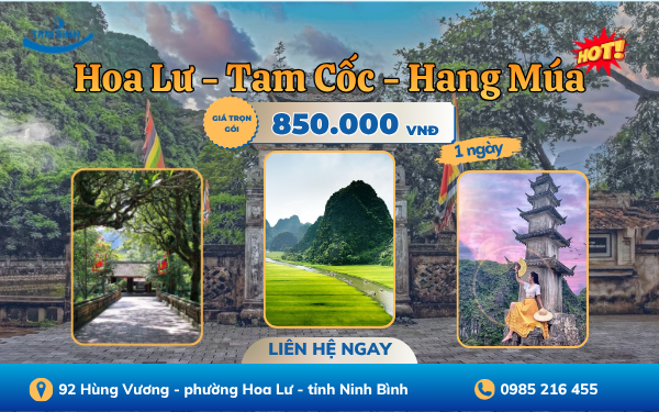 Cố Đô Hoa Lư - Tam Cốc - Hang Múa | Tour Ninh Bình 1 ngày
