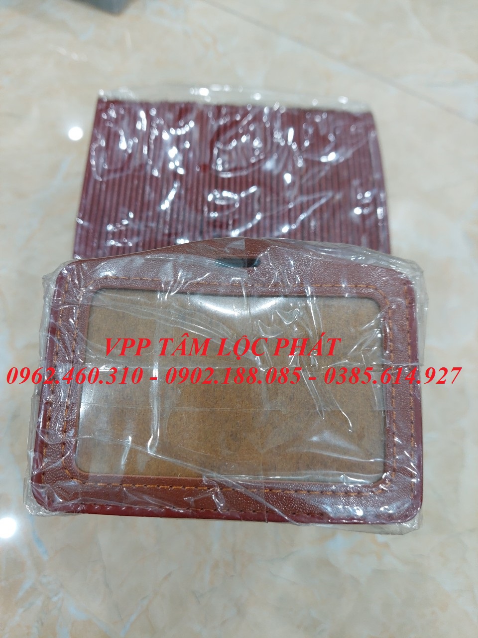BAO THẺ DA NGANG 1 mặt màu nâu