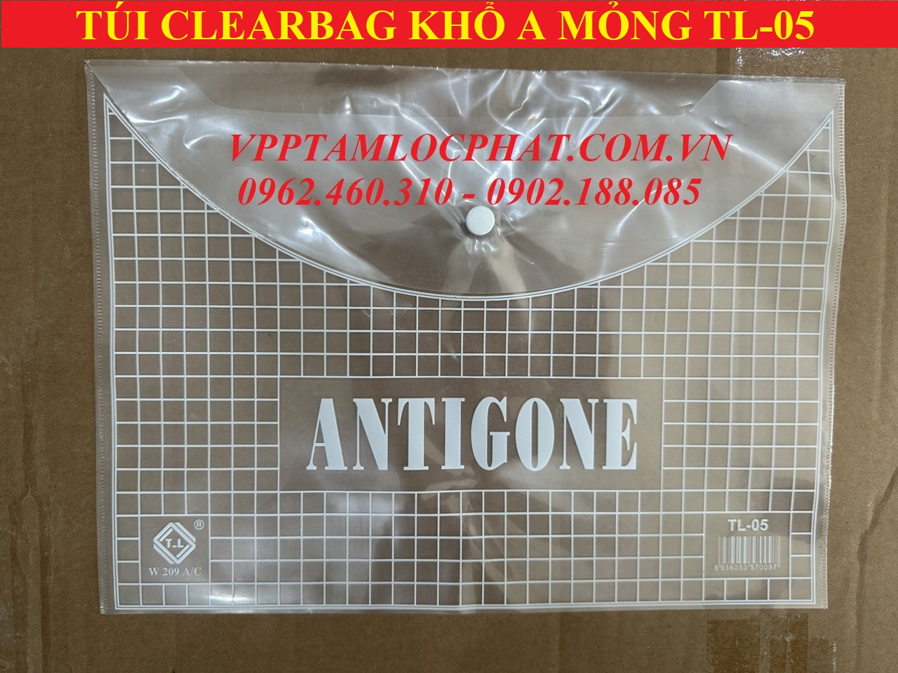 Túi Clearbag khổ A mỏng TL05 ( Túi myclear, túi khuy, bìa nút)