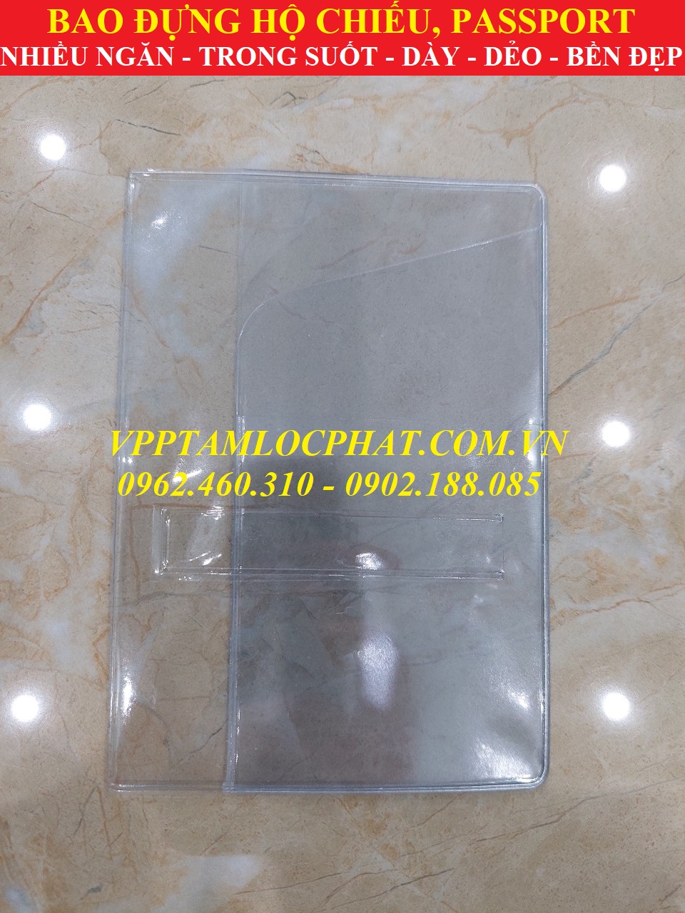BAO ĐỰNG HỘ CHIẾU PASSPORT nhiều ngăn, trong suốt (loại 1)