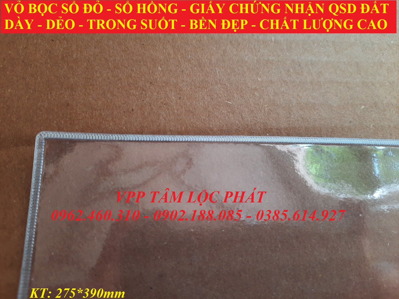 VỎ BỌC SỔ ĐỎ, sổ hồng, Giấy chứng nhận QSD đất, KT 275*390mm (SỈ LH ĐỂ CÓ GIÁ TỐT NHẤT)