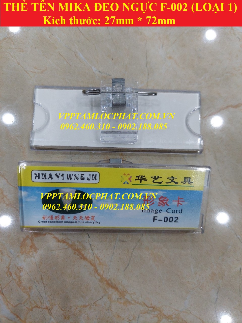THẺ CÀI MIKA ĐEO NGỰC F002 (KT 27*72mm) LOẠI 1
