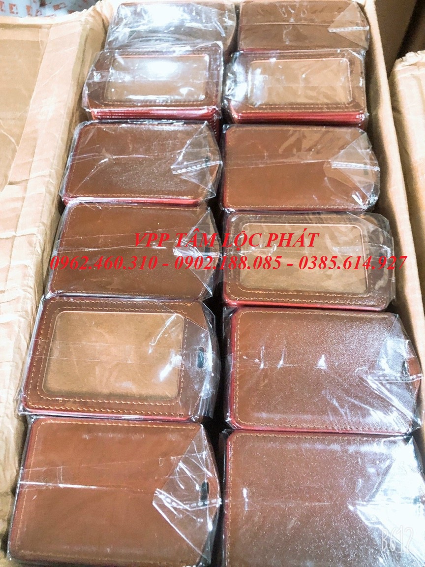 BAO THẺ DA DỌC 1 mặt màu nâu