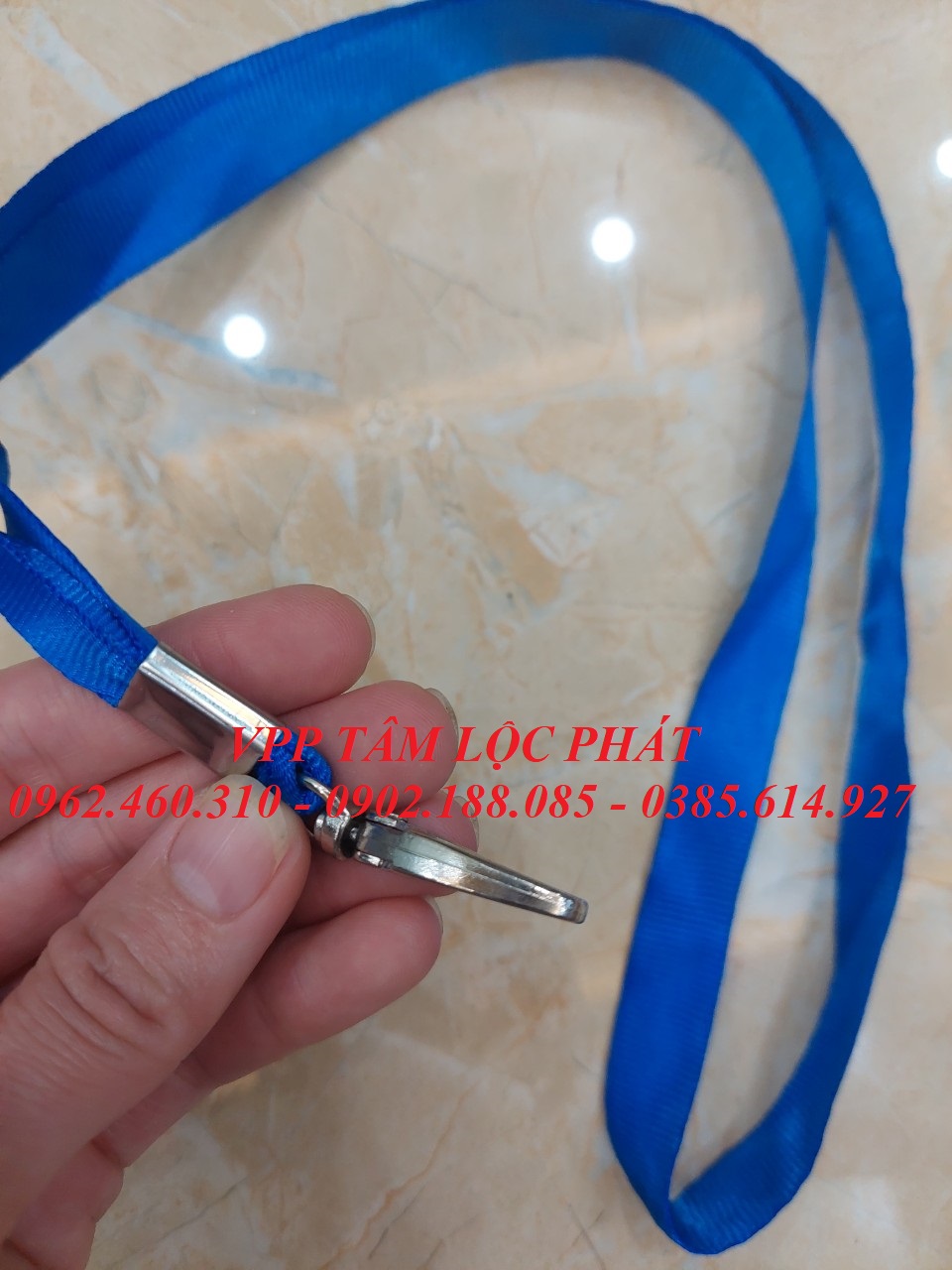DÂY ĐEO THẺ LỤA MÓC SẮT bản rộng 1.5cm (loại 1)