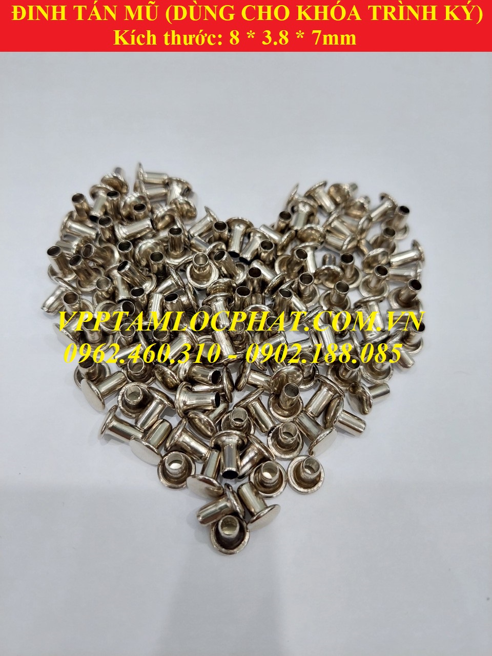 100 ĐINH TÁN (8*3.8*7mm) dùng cho khóa trình ký, khóa còng nhẫn, khóa còng bật,...