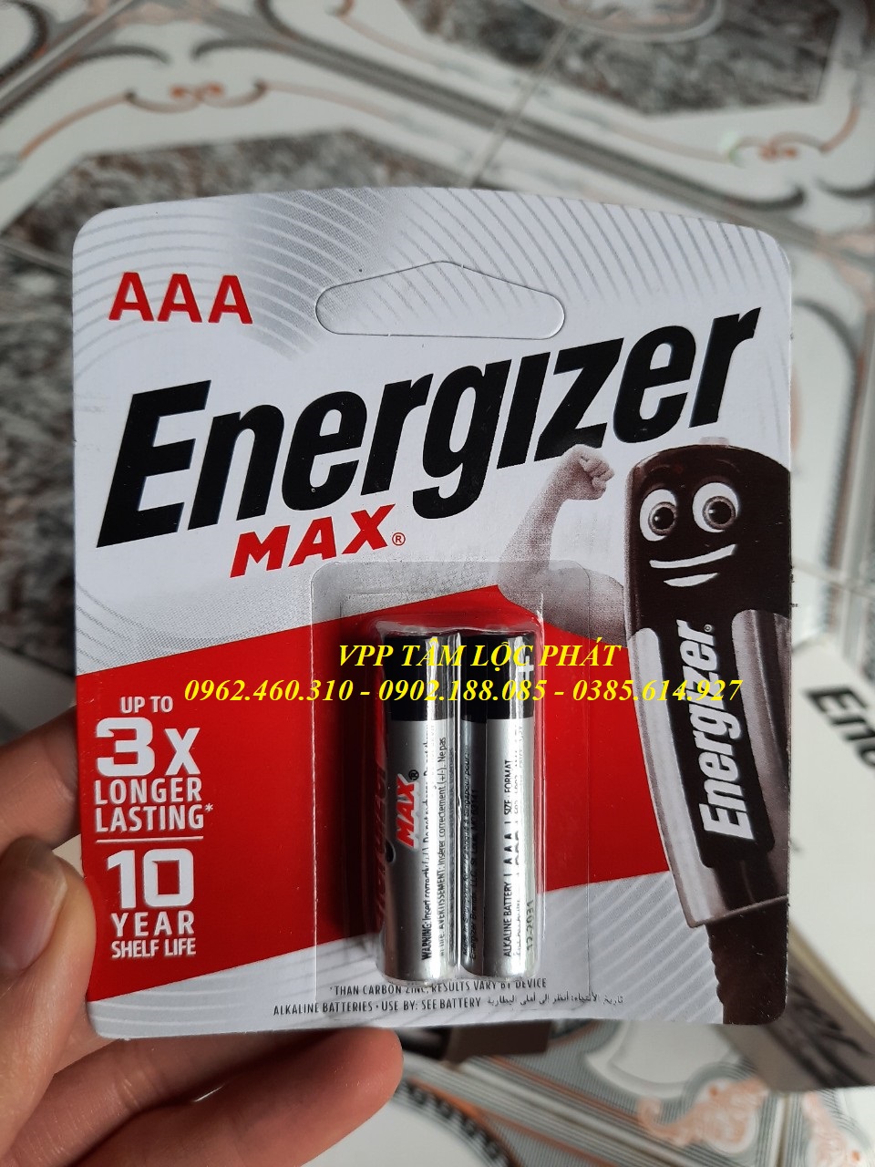 Vỉ 2 viên Pin Energizer AAA MAX LR03 (Pin đũa)