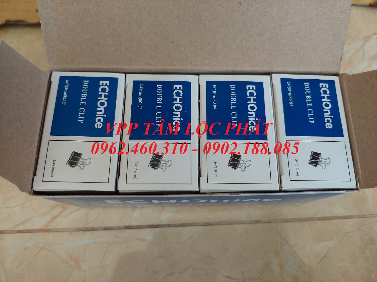 Hộp 12 chiếc Kẹp đen 19mm (HÀNG LOẠI 1)
