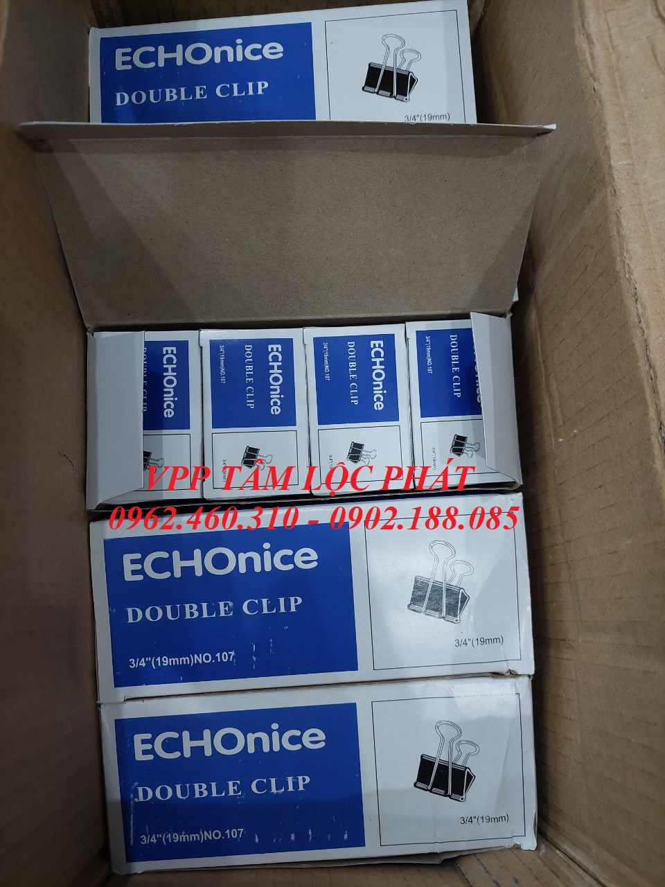 Hộp 12 chiếc Kẹp đen 19mm (HÀNG LOẠI 1)