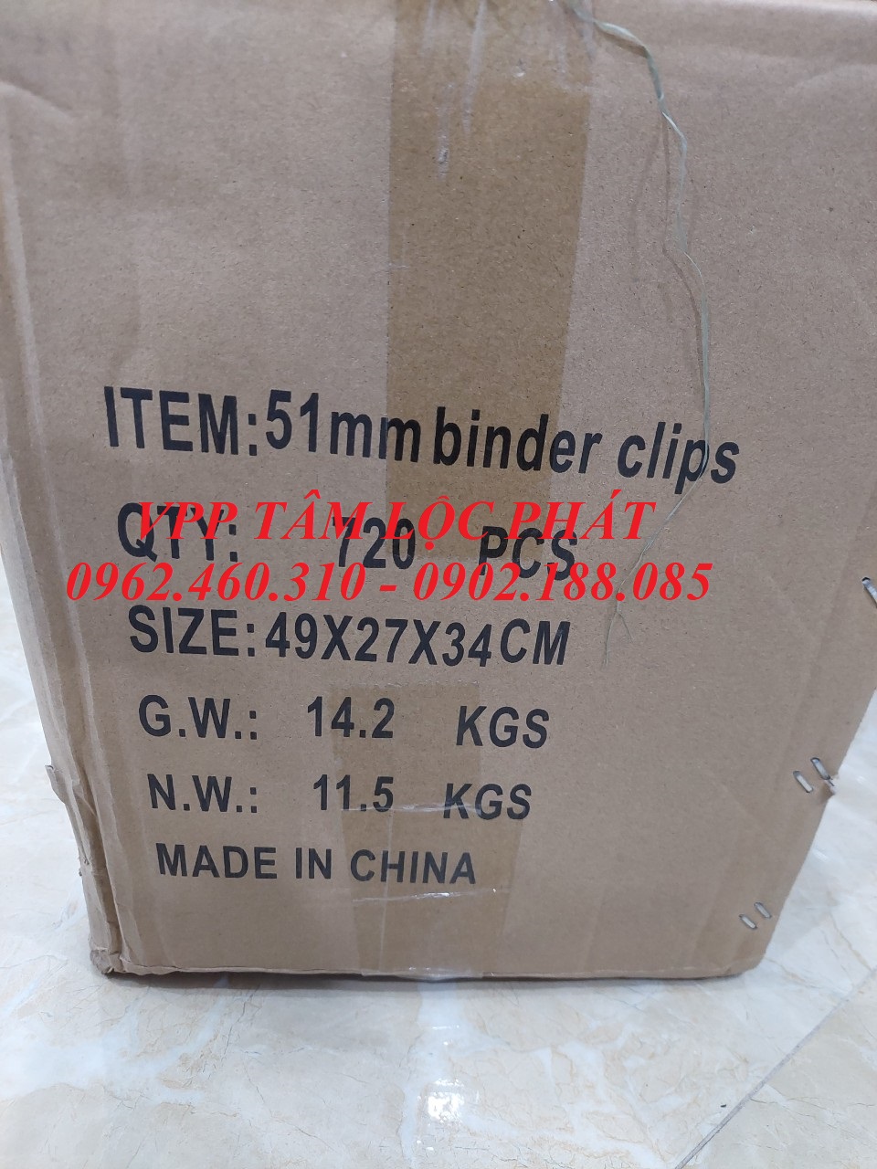 Hộp 12 chiếc Kẹp đen 51mm (HÀNG LOẠI 1)
