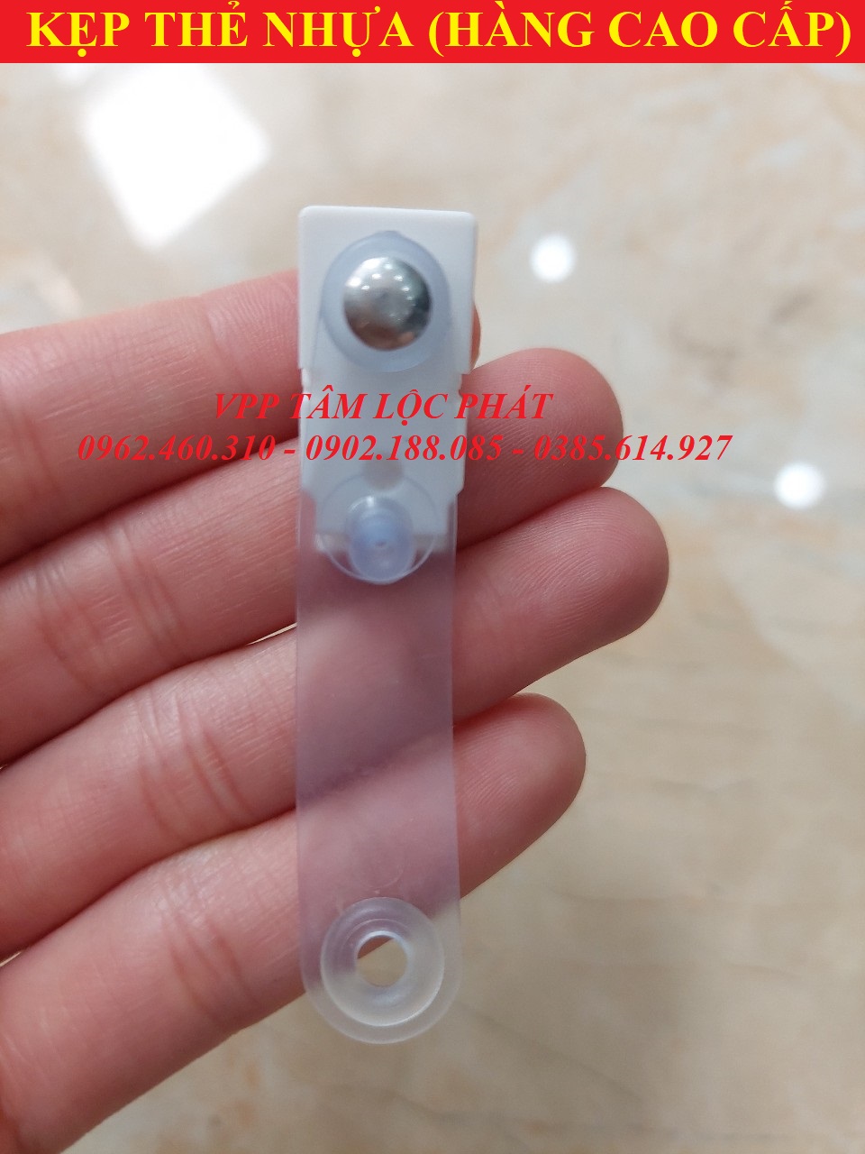 Túi 100 chiếc KẸP THẺ NHỰA màu trắng (HÀNG CAO CẤP)