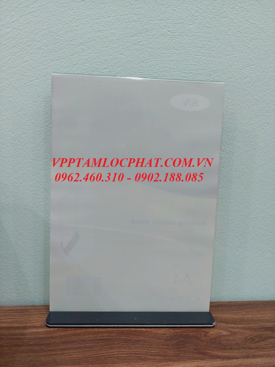 Menu mica A4 SN trong suốt (đế đen)