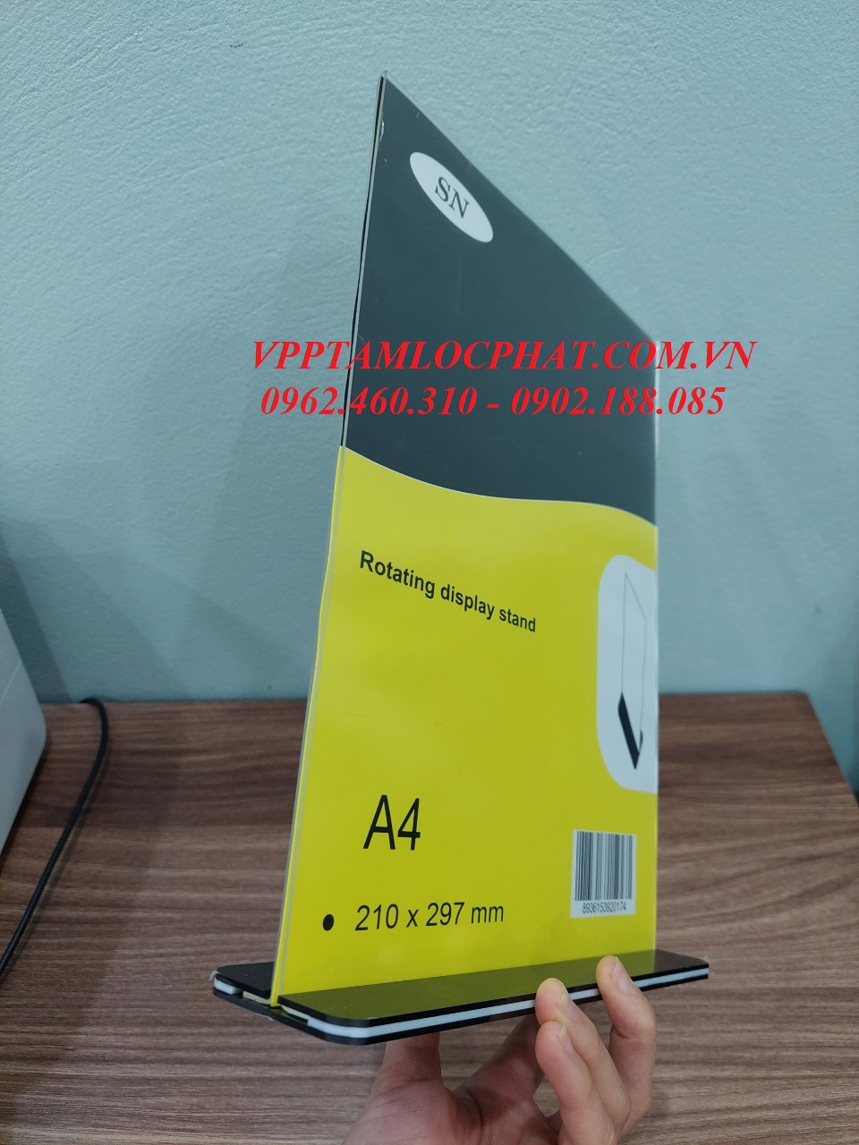 Menu mica A4 SN trong suốt (đế đen)