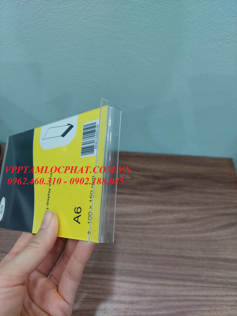 Menu mica A6 SN trong suốt (đế đen)