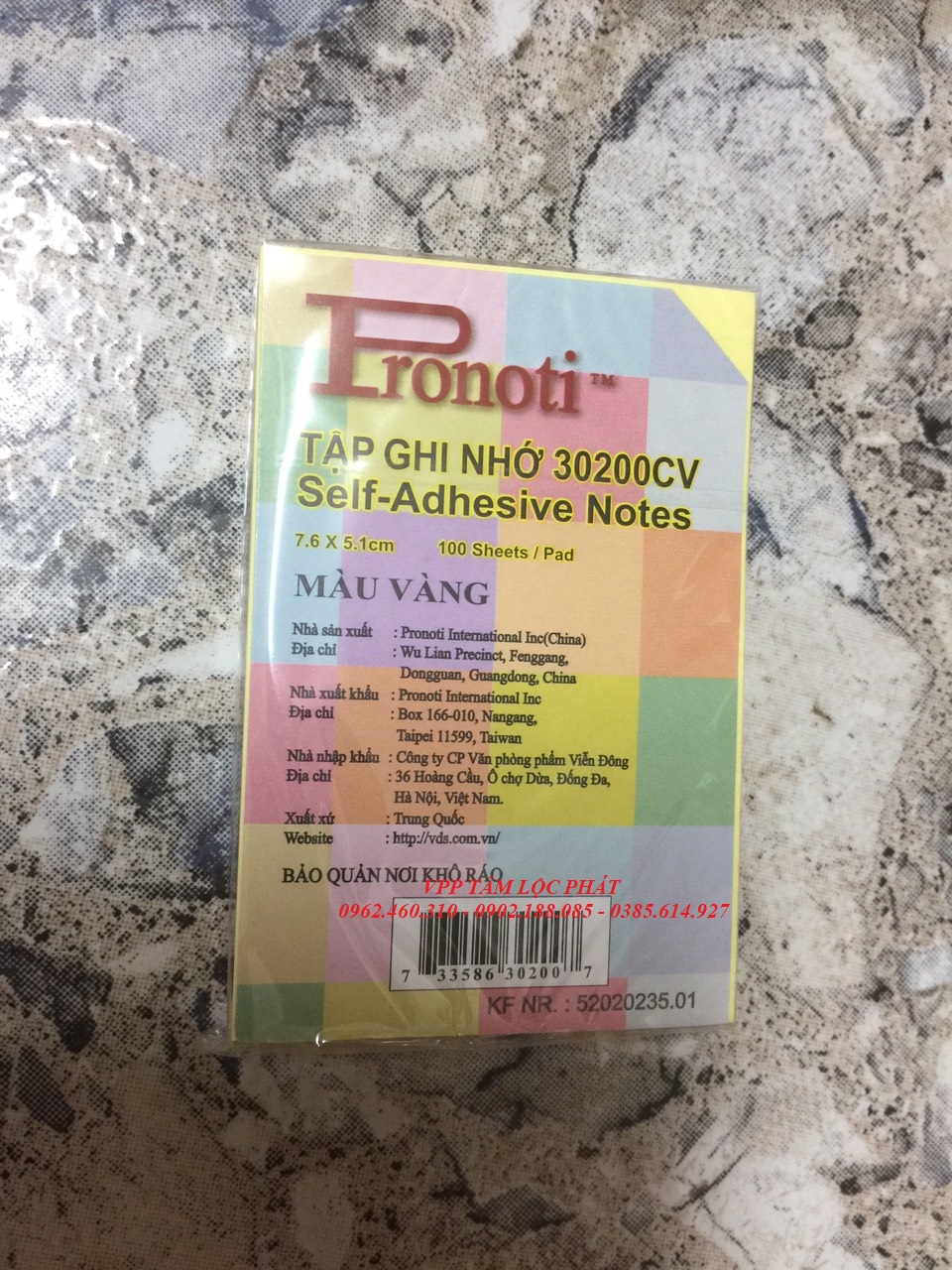 Giấy nhắn Pronoti 3x2, 76mmx51mm (CHÍNH HÃNG)