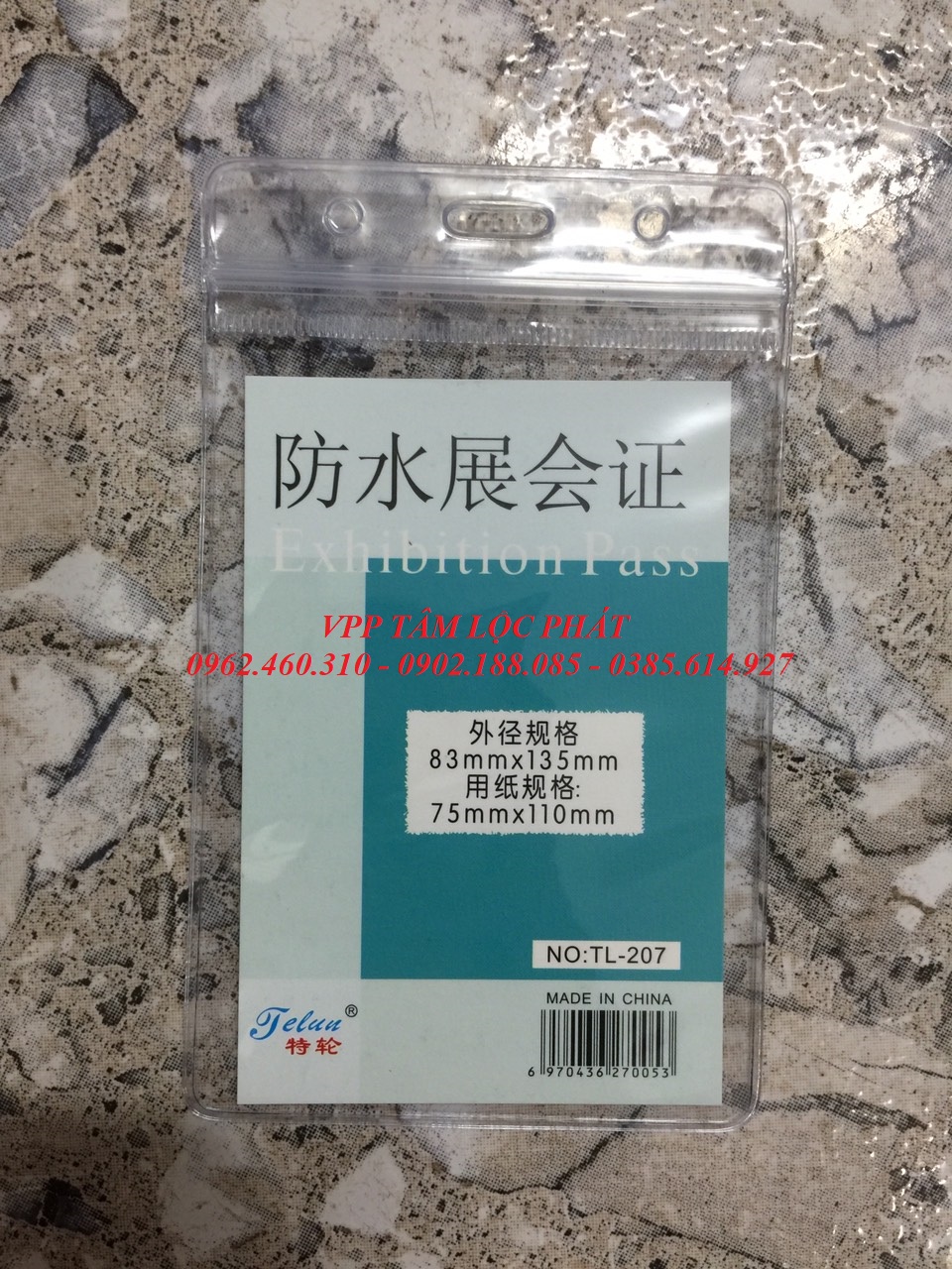 BAO THẺ TÊN 207 (LOẠI 1) chống thấm nước, KT 83*135mm