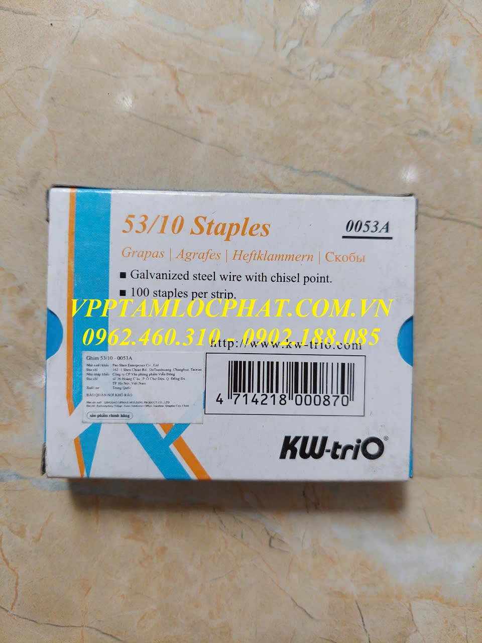 Ghim bấm gỗ KW-TriO 53/10 (HÀNG CHÍNH HÃNG) - Đạn ghim chuyên dụng dùng cho súng bắn ghim