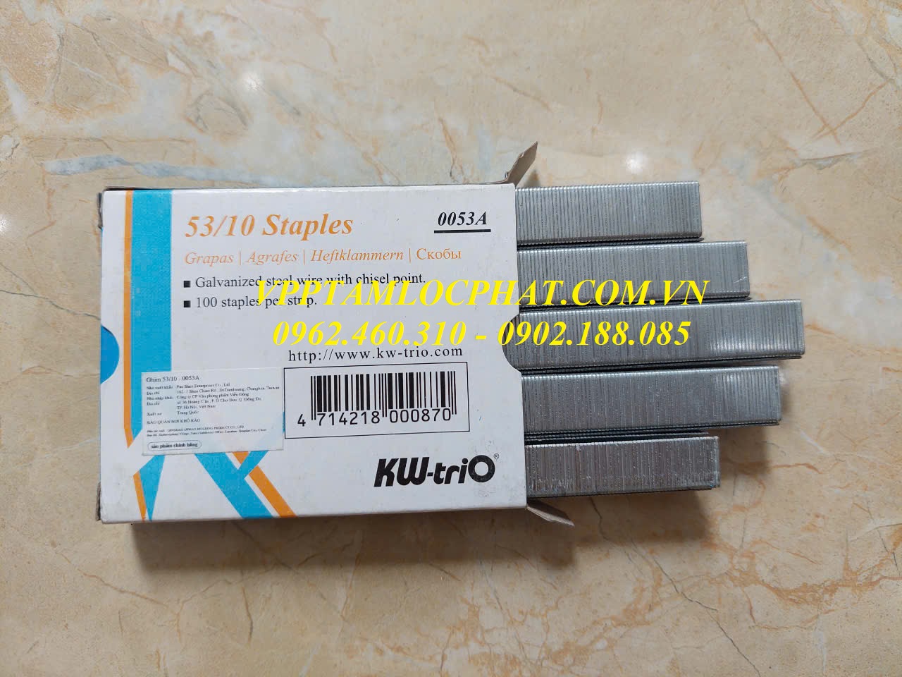 Ghim bấm gỗ KW-TriO 53/10 (HÀNG CHÍNH HÃNG) - Đạn ghim chuyên dụng dùng cho súng bắn ghim