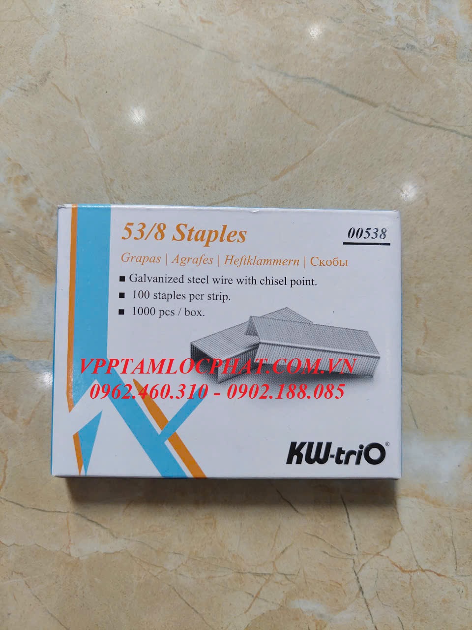 Ghim bấm gỗ KW-TriO 53/8 (HÀNG CHÍNH HÃNG) - Đạn ghim chuyên dụng dùng cho súng bắn ghim