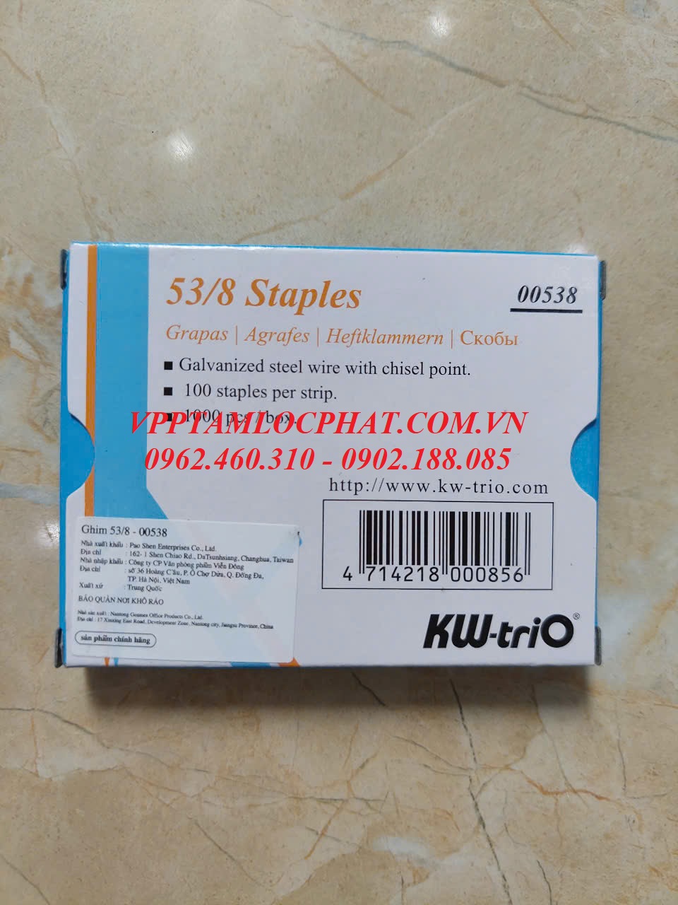 Ghim bấm gỗ KW-TriO 53/8 (HÀNG CHÍNH HÃNG) - Đạn ghim chuyên dụng dùng cho súng bắn ghim