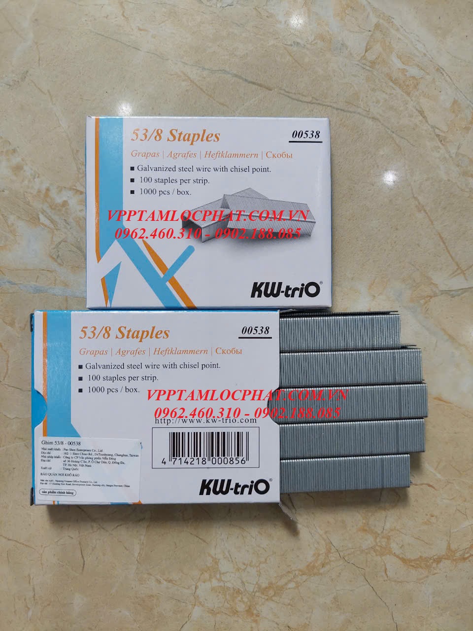 Ghim bấm gỗ KW-TriO 53/8 (HÀNG CHÍNH HÃNG) - Đạn ghim chuyên dụng dùng cho súng bắn ghim