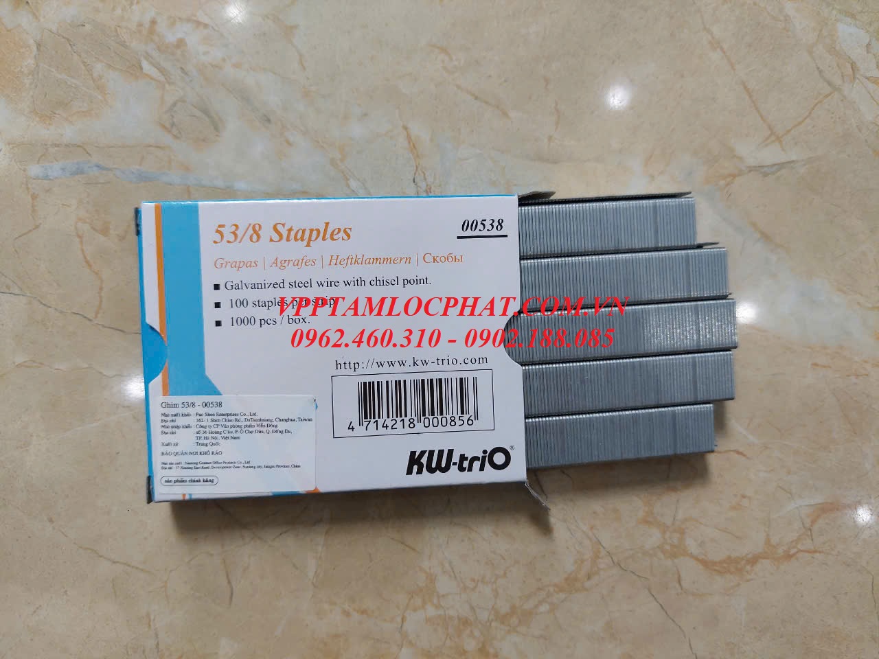 Ghim bấm gỗ KW-TriO 53/8 (HÀNG CHÍNH HÃNG) - Đạn ghim chuyên dụng dùng cho súng bắn ghim