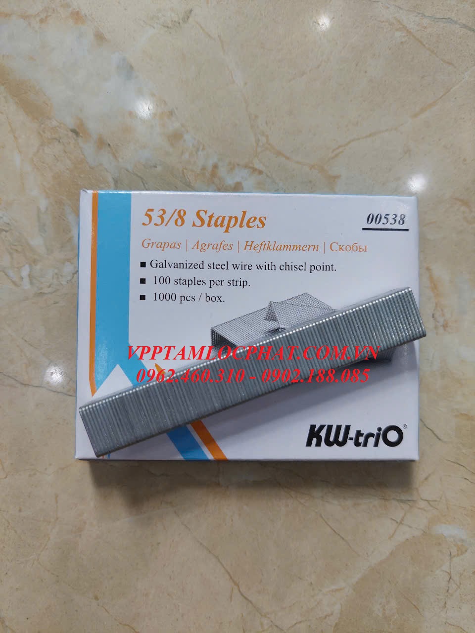 Ghim bấm gỗ KW-TriO 53/8 (HÀNG CHÍNH HÃNG) - Đạn ghim chuyên dụng dùng cho súng bắn ghim