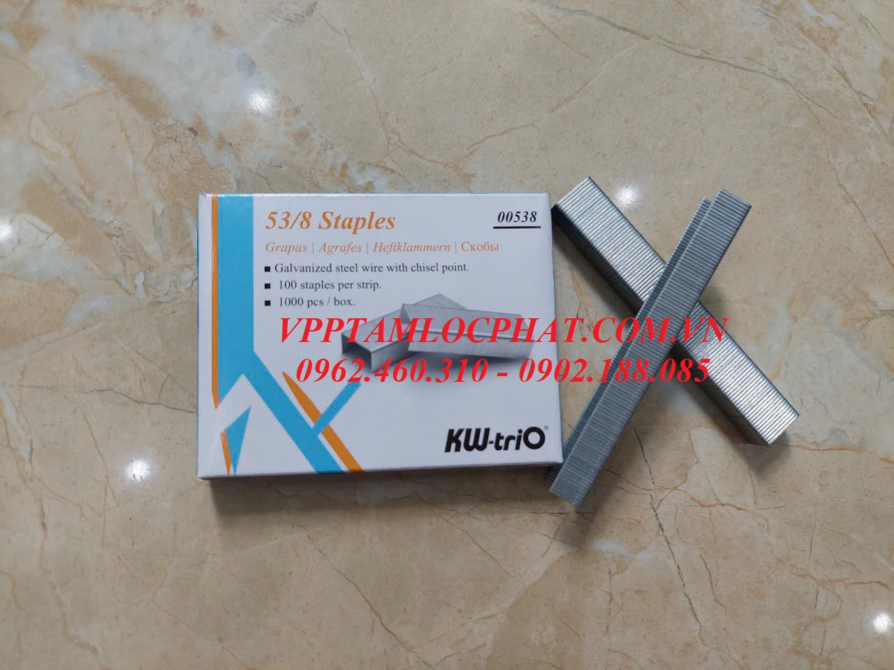 Ghim bấm gỗ KW-TriO 53/8 (HÀNG CHÍNH HÃNG) - Đạn ghim chuyên dụng dùng cho súng bắn ghim